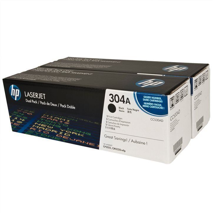 Toner Dual Pack HP 304A CC530AD Original Neuf Noir 7000 Pages HP CP2025 CM2320  HP   