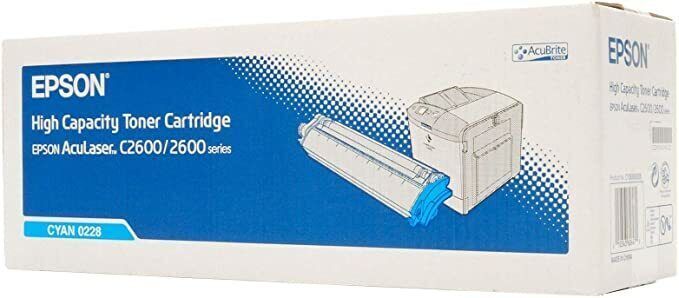 Lot De 2 Toner EPSON C13S050228 Original Neuf Cyan 5 000 Pages Pour EPSON C2600  Epson   