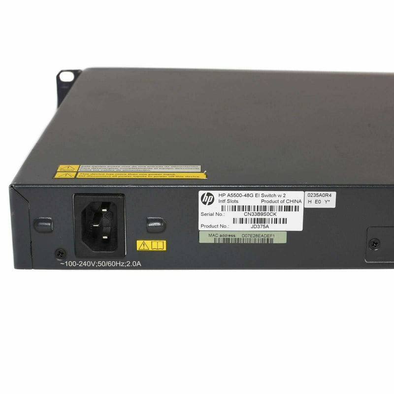 HP A5500-24G JD377A El Switch W 2 intf Slot Commutateur C4 Géré 24 x10/100/1000  HP   