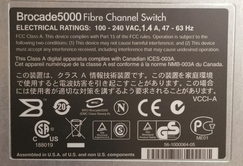 Brocade 5000 sur Rail - Brocade 5020 - 4gbps - 32go  Brocade   