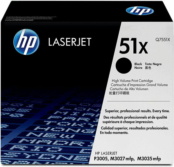 Toner HP 51X Q7551X NOIR Original 13 000 Pages Pour HP P3005 M3027mfp M3035mfp  HP   