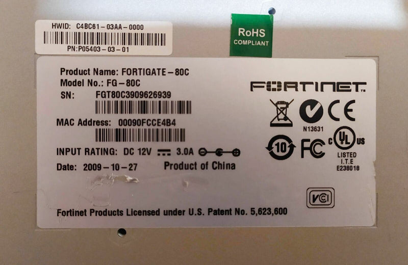 Fortinet FortiGate 80C - Appliance de sécurité unifiée  Fortinet   