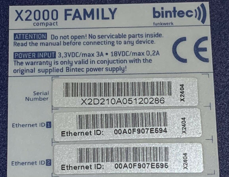 🚀 Routeur BINTEC X2404 Compact avec Chargeur d'Origine 🚀 BINTEC