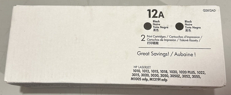 🌟 Cartouche de Toner HP 12A Q2612A Original Neuf Noir 2000 Pages 🚀 HP